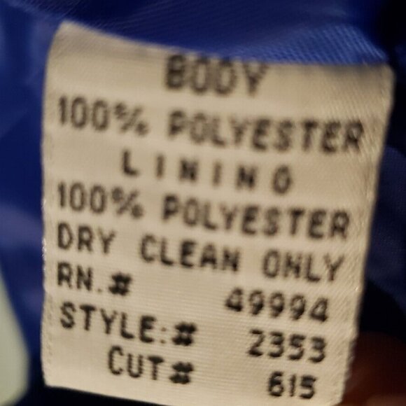 Vtg R&M Richards Karen Kwong Womens 12 Blazer Jacket Blue Special Occasion - Picture 6 of 6